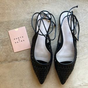 NWT porte & paire ankle wrap flats.